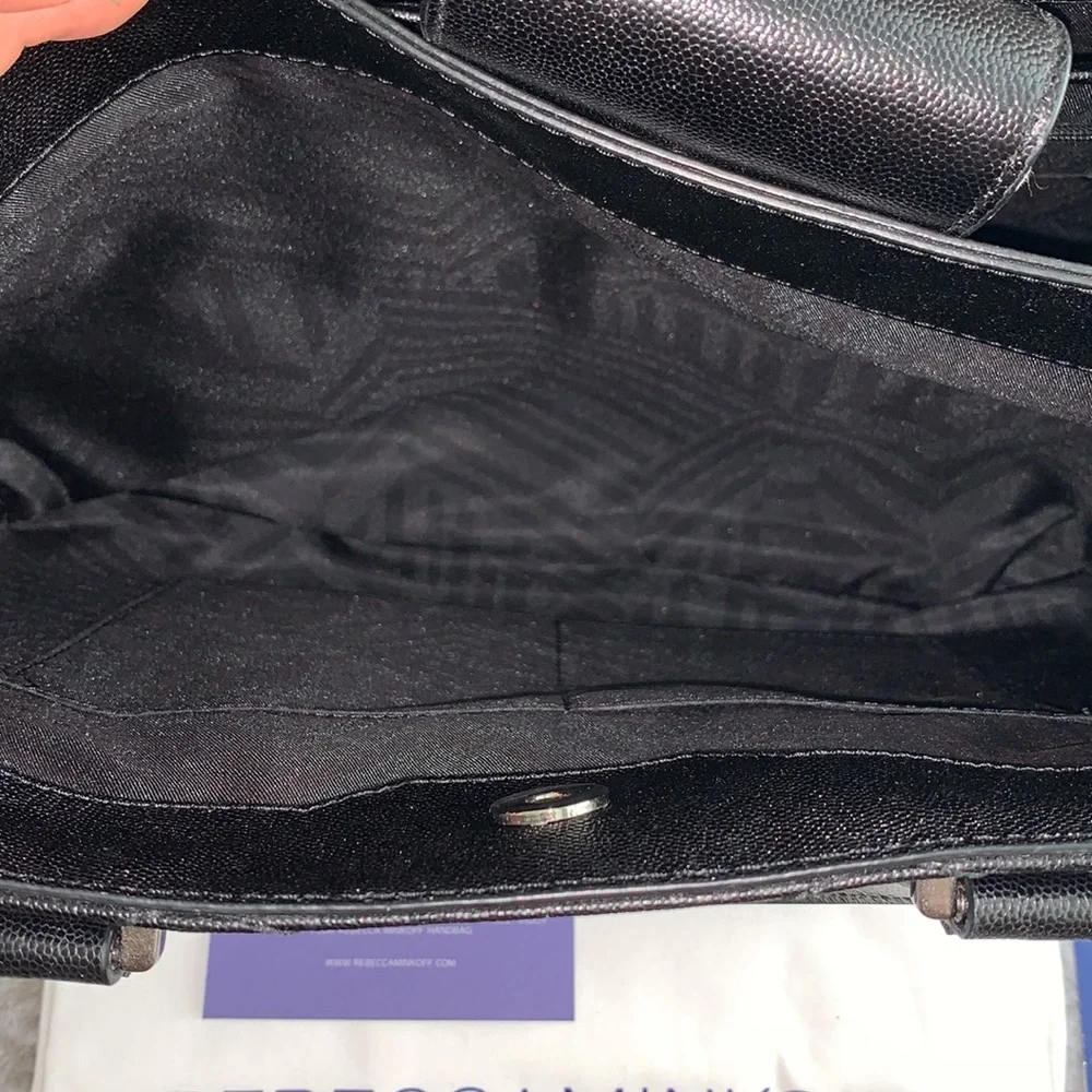 REBECCA MINKOFF | Je T’aime Work Bag Tote - Black Leather - Picture 11 of 17